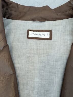 Rivamonti Jacket Women's Size L Brown Italian Leather 3/4 sleeves (0308)